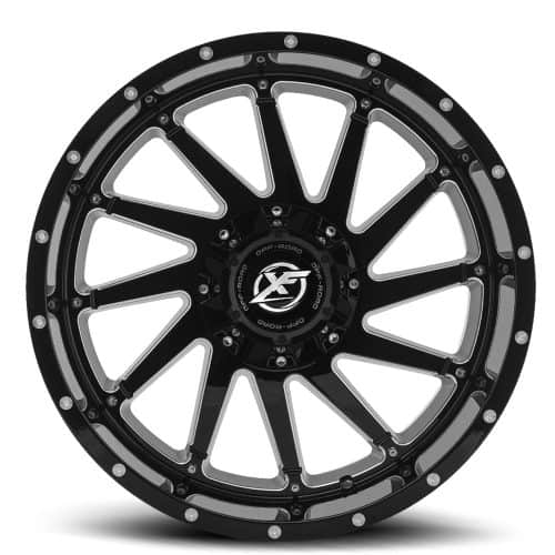 XF Offroad  XF-216  Gloss Black and Milled  22x12  (-44)  6x135/6x139.7