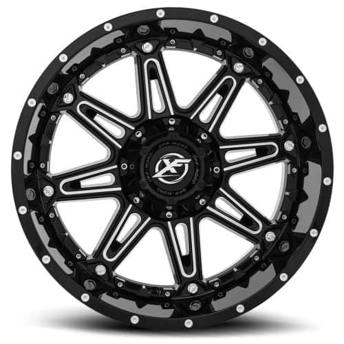 XF Offroad  XF-217  Gloss Black and Milled  20x10  (-12)  6x135/6x139.7