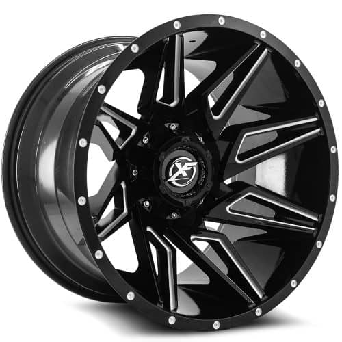 XF Offroad  XF-218  Gloss Black and Machined  20x10  (-24)  5x114.3/5x127