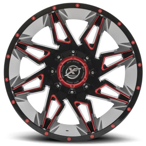 XF Offroad  XF-218  Gloss Black with Red  20x12  (-44)  5x127/5x139.7