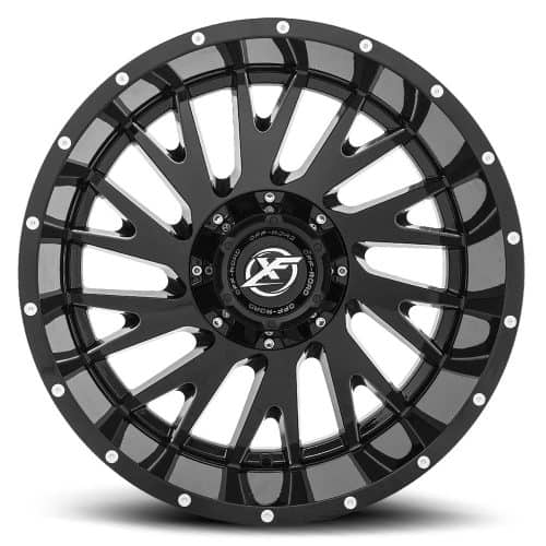 XF Offroad  XF-221  Gloss Black and Milled  22x12  (-44)  8x170/8x165.1