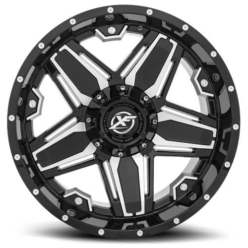 XF Offroad  XF-223  Gloss Black with Machined Face  20x10  (-12)  6x135/6x139.7