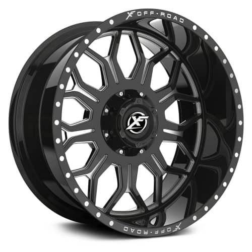 XF Offroad  XF-227  Gloss Black and Milled  20x12  (-44)  5x139.7/5x150