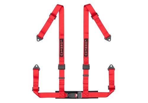 Corbeau 3 Inch 4-Point Latch & Link Harness Red - Universal