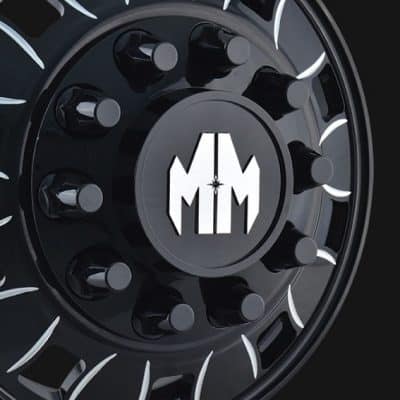 Mayhem 8180 Big Rig Wheel Black and Milled Front Center Cap