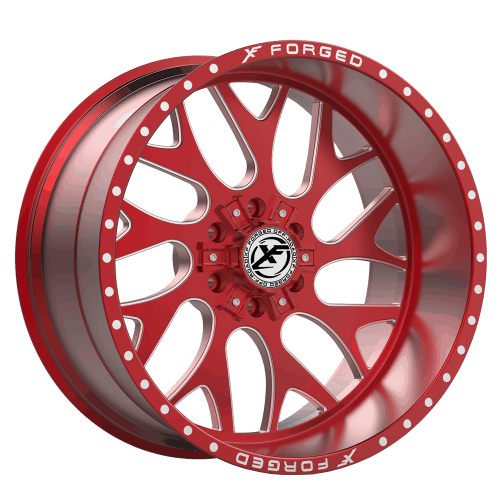 XF Offroad Forged  XFX-301  Red with Milled Windows  22x12  (-44)  5x139.7/5x150