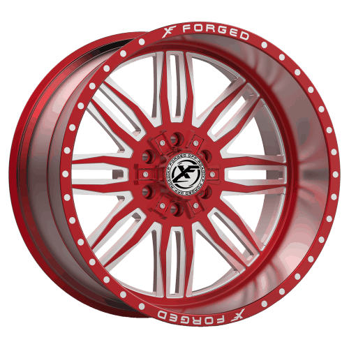 XF Offroad Forged  XFX-303  Red with Milled Windows  22x12  (-44)  5x139.7/5x150