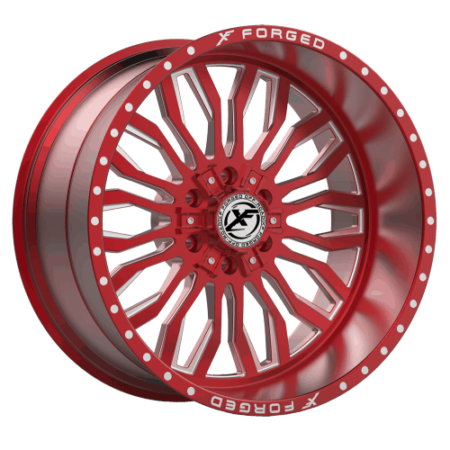 XF Offroad Forged  XFX-305  Red with Milled Windows  20x12  (-44)  8x170/8x180