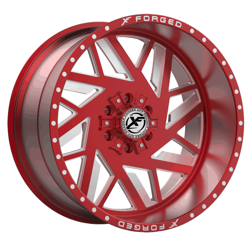 XF Offroad Forged  XFX-306  Red with Milled Windows  20x10  (-24)  8x170/8x180