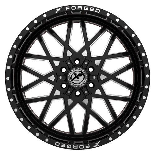 XF Offroad Forged  XFX-307  Gloss Black and Milled with Red Inner  22x12  (-44)  5x139.7/5x150 - Image 2