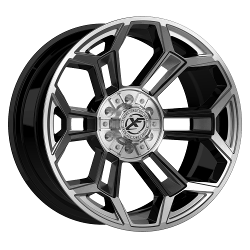 XF Offroad Forged  XFX-308  Gloss Black and Brushed  22x12  (-44)  5x139.7/5x150