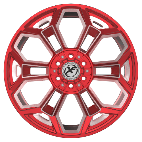 XF Offroad Forged  XFX-308  Red with Milled Windows  22x12  (-44)  5x139.7/5x150 - Image 2