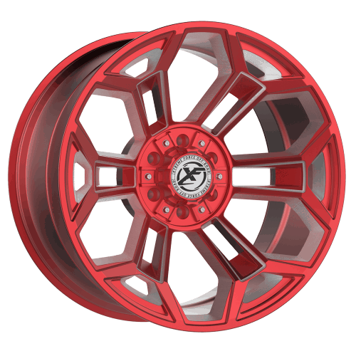 XF Offroad Forged  XFX-308  Red with Milled Windows  22x12  (-44)  5x139.7/5x150