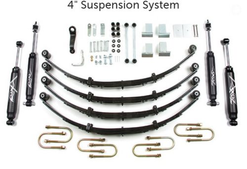 Zone Offroad 4" Suspension System 1987-1995 Wrangler YJ