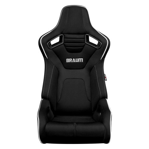 Braum Elite-R Series Racing Seats (black cloth with white piping)