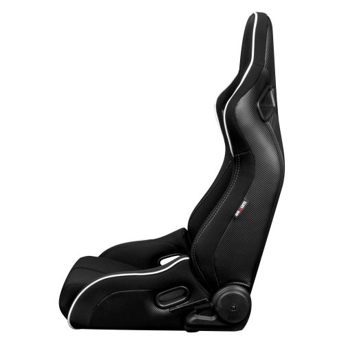 Braum Elite-R Series Racing Seats (black cloth with white piping) - Image 2