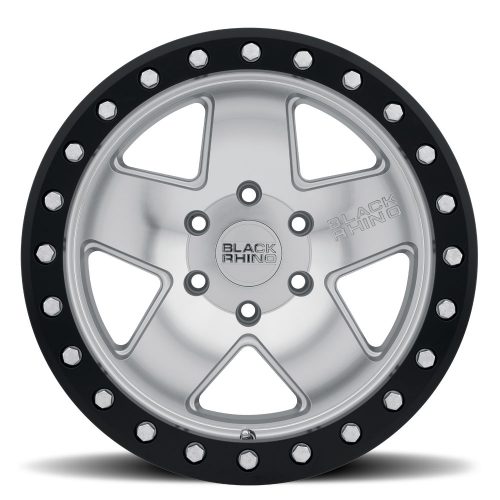 Black Rhino Crawler Silver W/ Mirror Face & Black Lip Ring 17x8.5 (+0) 6x135 - Image 3