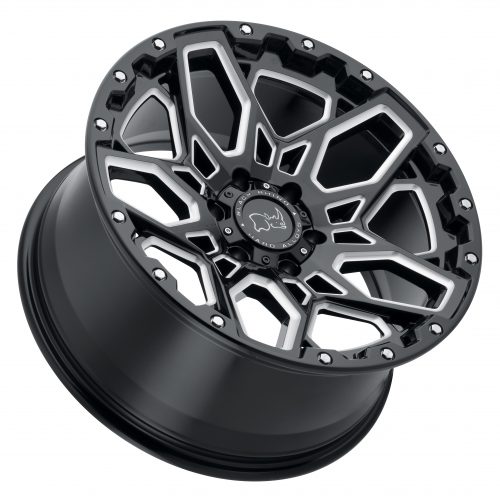 Black Rhino Shrapnel Gloss Black W/ Milled Spokes 17x9.5 (-18) 5x127 - Image 2