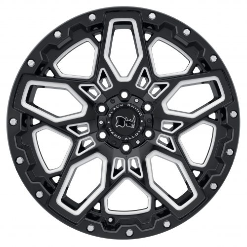 Black Rhino Shrapnel Gloss Black W/ Milled Spokes 17x9.5 (-18) 5x127 - Image 3