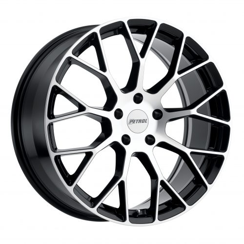 Petrol  P2B  Gloss Black With Machine Face  15x7  (+40)  5x114.3