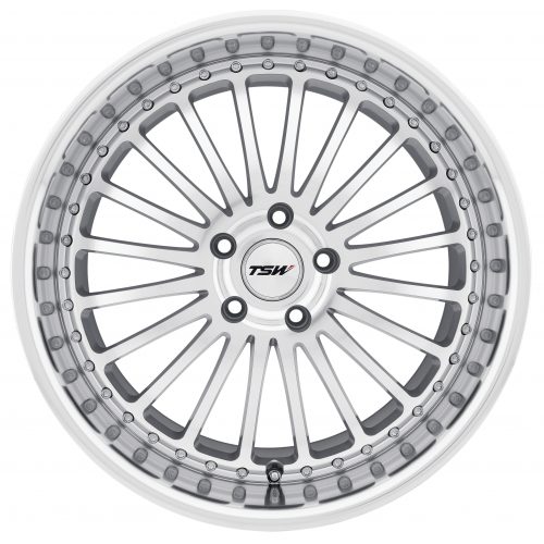 Tsw Silverstone Silver W/ Mirror Cut Face & Lip 18x8 (+40) 5x108 - Image 3