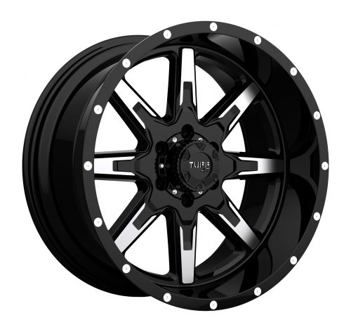 Tuff T15 Gloss Black W/ Machined Face 20x10 (-19) 5x139.7