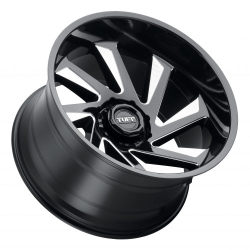 Tuff T1b Gloss Black W/ Milled Spokes 24x14 (-72) 8x165.1 - Image 2