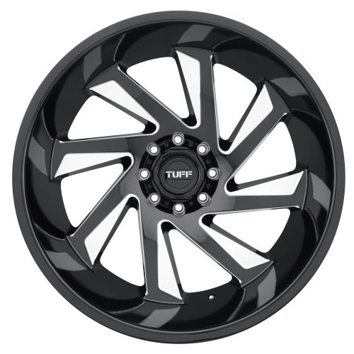 Tuff T1b Gloss Black W/ Milled Spokes 24x14 (-72) 8x165.1 - Image 3