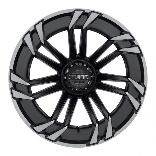 Tuff T21 Matte Black W/ Machined Flange 22x12 (-45) 6x135 - Image 3