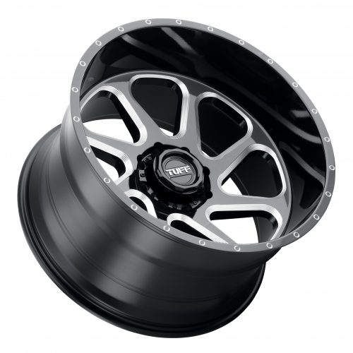 Tuff T2b Gloss Black W/ Milled Spokes 24x14 (-72) 6x139.7 - Image 2