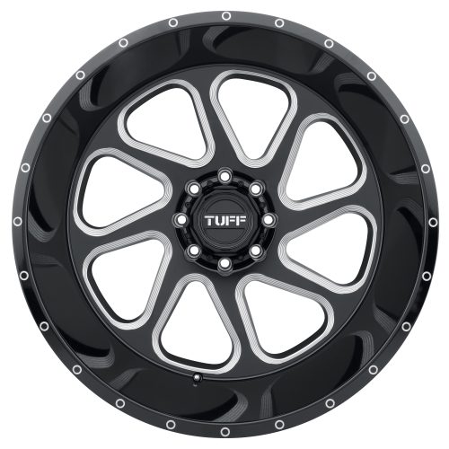 Tuff T2b Gloss Black W/ Milled Spokes 24x14 (-72) 6x139.7 - Image 3