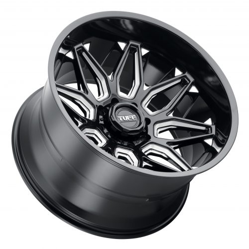 Tuff T3b Gloss Black W/ Milled Spokes 22x12 (-45) 6x139.7 - Image 2