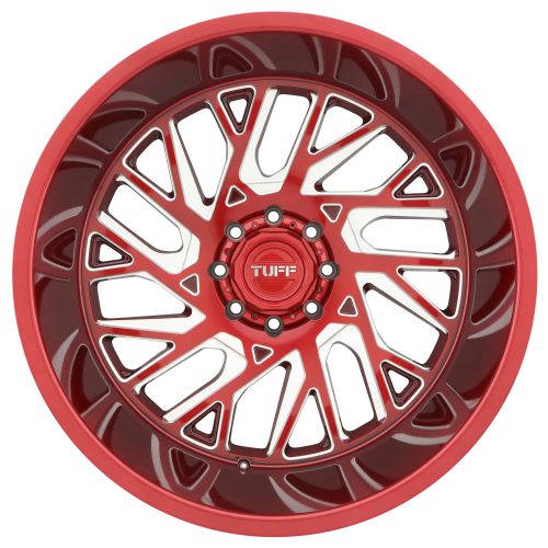 Tuff T4b Candy Red W/ Milled Spoke 26x14 (-72) 6x139.7 - Image 3