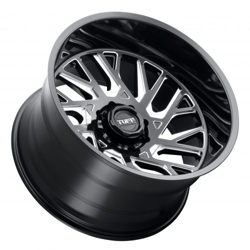 Tuff T4b Gloss Black W/ Milled Spokes 22x12 (-45) 5x127 - Image 2