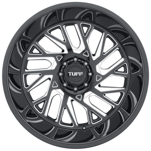 Tuff T4b Gloss Black W/ Milled Spokes 22x12 (-45) 5x127 - Image 3