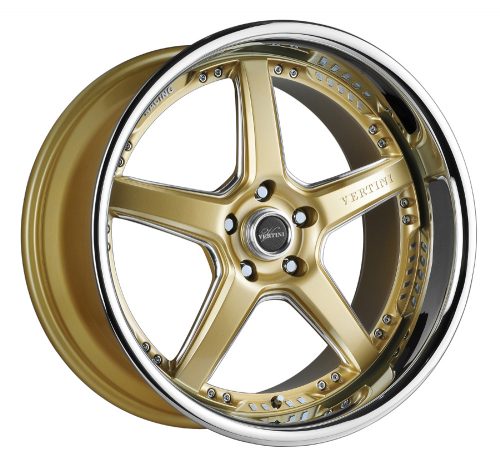 Vertini  Drift  Machine Gold Chrome Lip  19x10.5  (+25)  5x114.3