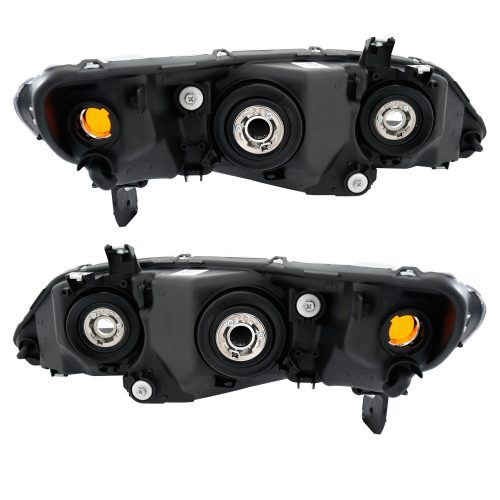 2006-2011 Replacement Headlight Pair For Honda Civic 4 Dr Sedan Black Housing - Image 2