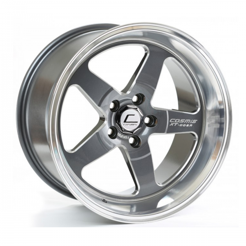 Cosmis  XT-005R  Gun Metal with Machined Lip  18x9  (+25)  5x120