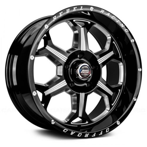 Rebel Racing Offroad  Fortress  Black Machined  17x9  (-12)  5x127