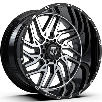 TIS 544MB Gloss Black with Machined Face 24x14 (-76) 5x127