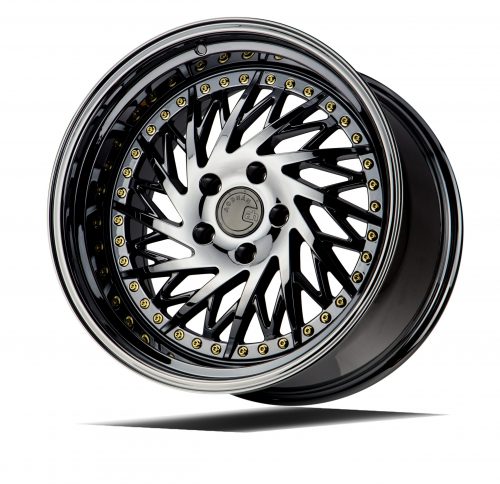 Aodhan DS03 Black Vacuum w/ Gold Rivets 18x10.5 (Driver Side) (+22) 5x114.3