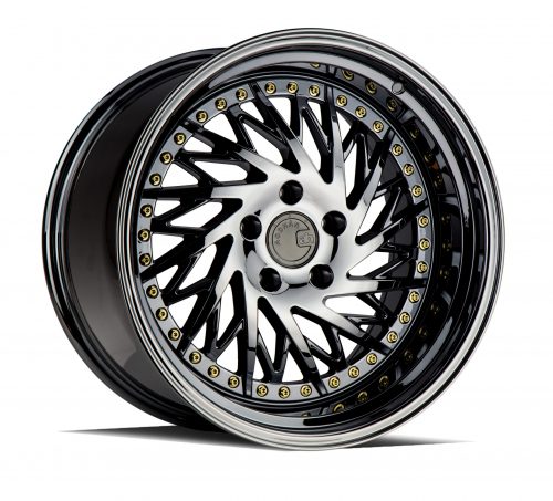 Aodhan DS03 Black Vacuum w/ Gold Rivets 18x10.5 (Passanger Side) (+15) 5x114.3