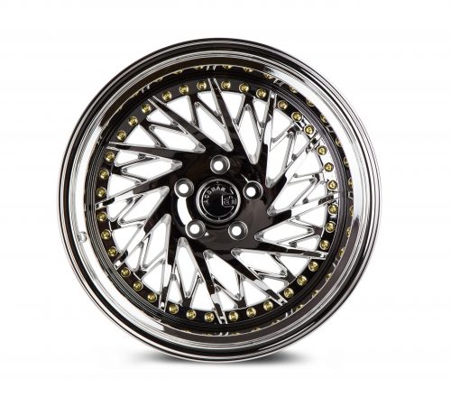 Aodhan DS03 Vacuum Chrome w/ Gold Rivets 18x10.5 (Driver Side) (+15) 5x114.3 - Image 2