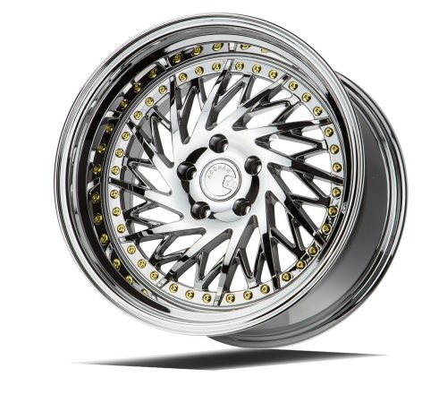 Aodhan DS03 Vacuum Chrome w/ Gold Rivets 18x10.5 (Driver Side) (+15) 5x114.3