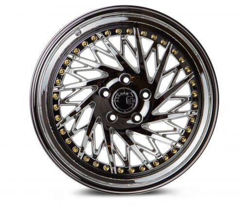 Aodhan DS03 Vacuum Chrome w/ Gold Rivets 18x9.5 (Passanger Side) (+30) 5x114.3 - Image 2