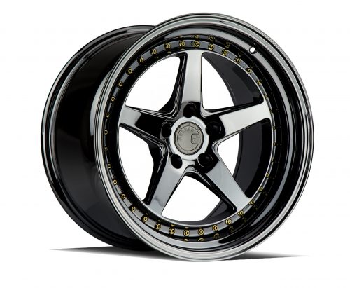 Aodhan DS05 Black Vacuum w/ Gold Rivets 18x10.5 (+22) 5x114.3