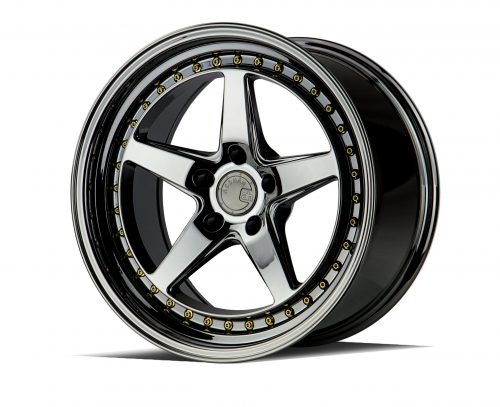 Aodhan DS05 Black Vacuum w/ Gold Rivets 18x9.5 (+30) 5x114.3 - Image 3