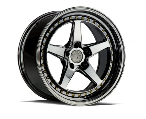 Aodhan DS05 Black Vacuum w/ Gold Rivets 18x9.5 (+30) 5x114.3