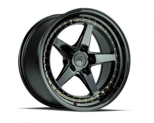 Aodhan DS05 Gloss Black w/ Gold Rivets 18x9.5 (+15) 5x114.3