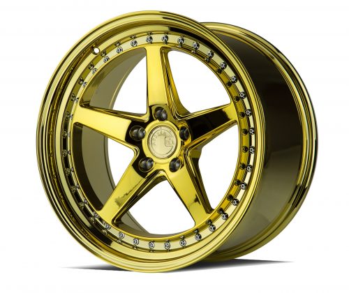 Aodhan DS05 Gold Vacuum w/ Chrome Rivets 19x9.5 (+15) 5x114.3 - Image 3